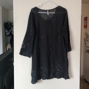 Sheer Dress with Embroidery